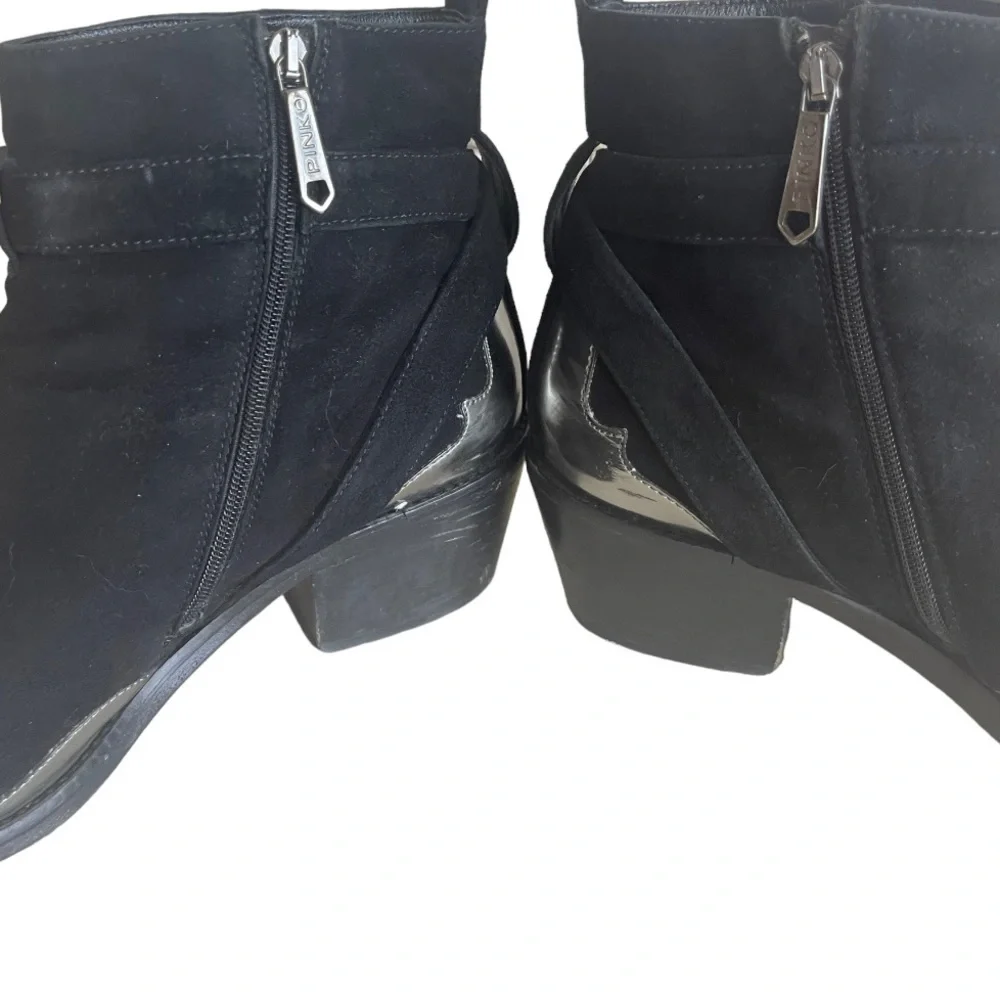 PINKO Cowgirl Western boots women’s black ankle boots GC suede they fit 9 - Picture 8 of 15